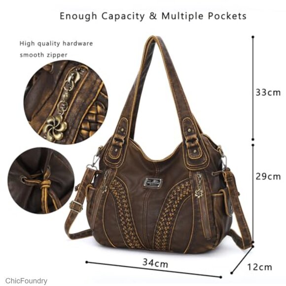 Handbags for Women Soft PU Leather Large Capacity Ladies  Large Tote Bag with Adjustable Strap, Multiple Pockets, Soft PU Leather